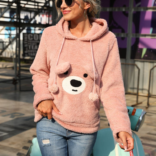 Ladies Cozy Hoodie with Chic Animal Print