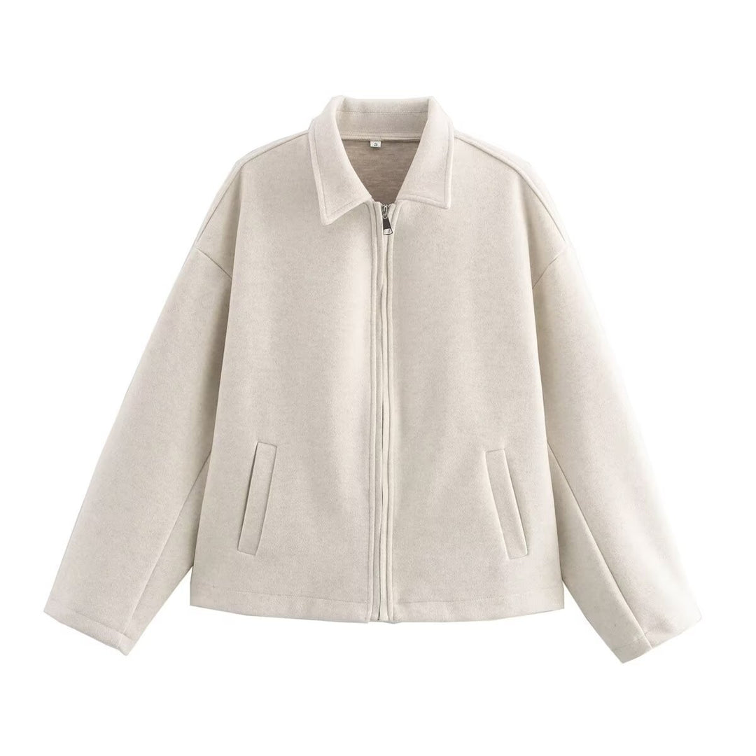 Casual oversized jacket for women with practical zipper Lune London