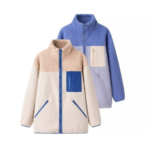Veste en polaire pour femmes avec col haut et poches zippées pratiques Chic & Stil