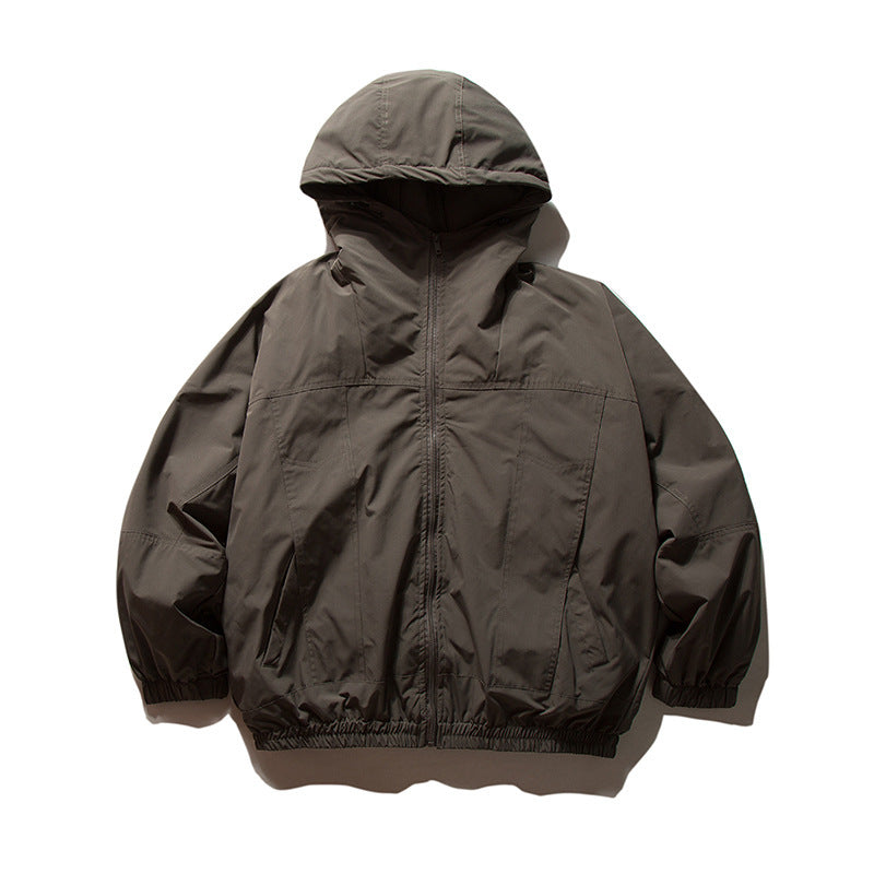 Men's lightweight wind and water-repellent hoodie jacket in boxy oversized cut with elastic cuffs Amarae