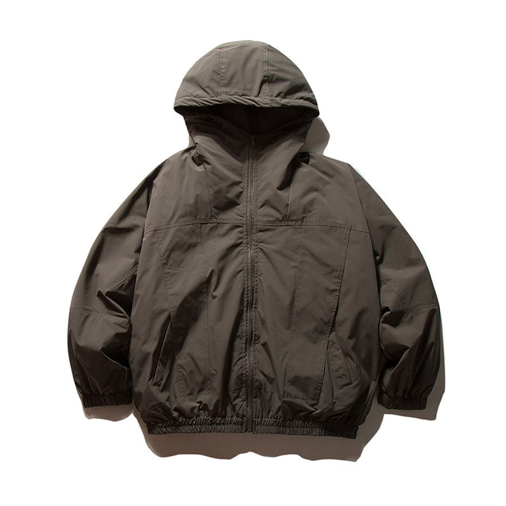 Men's lightweight wind and water-repellent hoodie jacket in boxy oversized cut with elastic cuffs Amarae