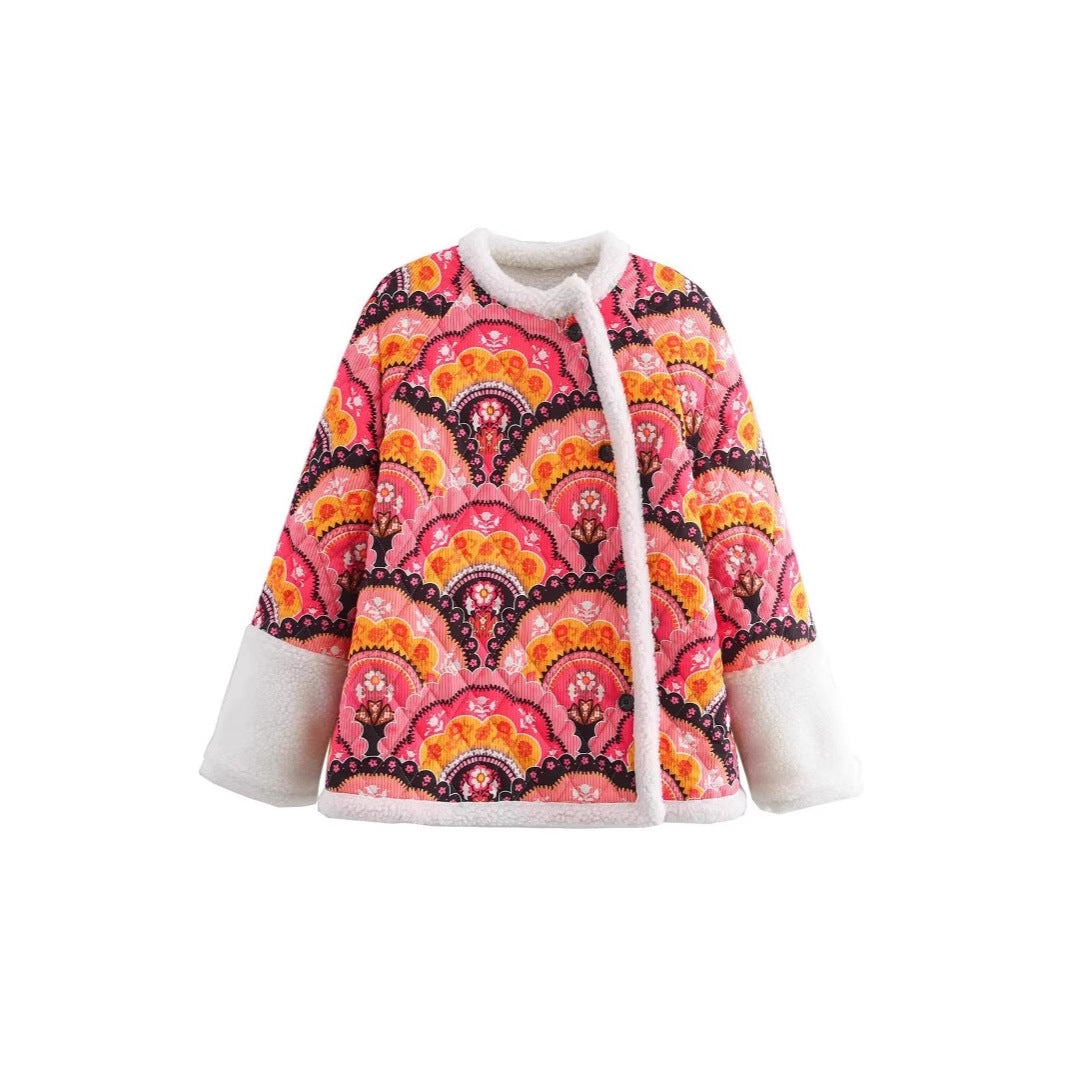 Veste matelassée pour femmes avec des motifs floraux et doublure intérieure confortable Chic & Stil