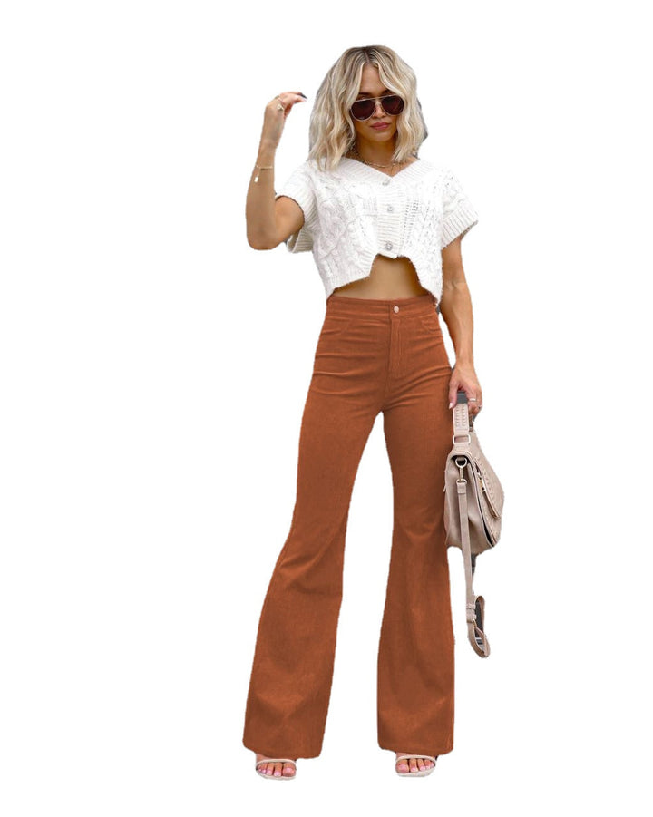 Ladies Fashion High Waist Flared Jeans Lune London