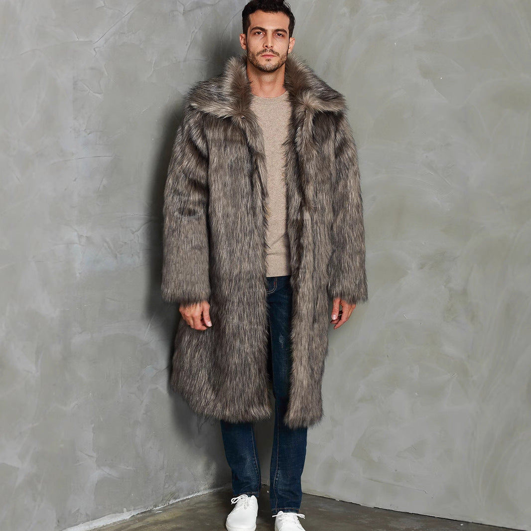 Luxury faux fur coat for men with voluminous details Lune London