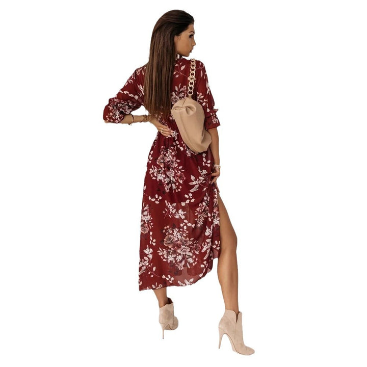 Lune London High Slit Floral Maxi Dress for Women
