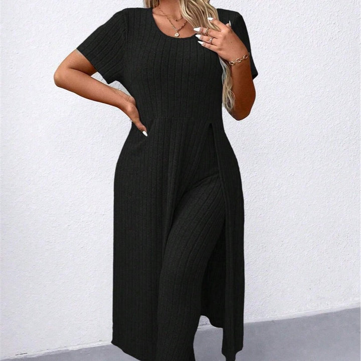 Lune London ribbed dress and leggings set for women