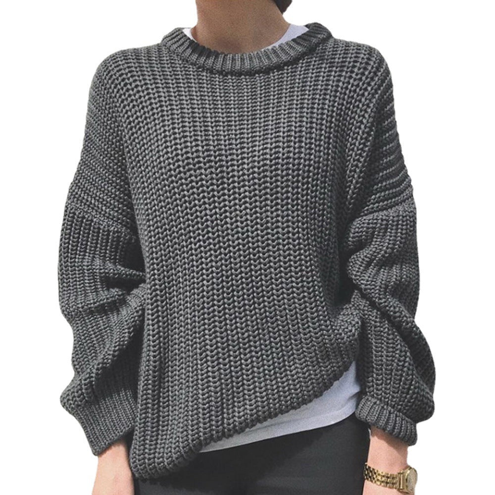 Women’s chunky knit sweater with a loose fit and elegant ribbed design Lune Londonl