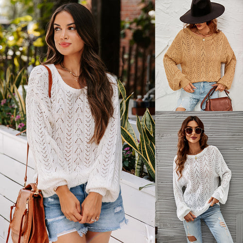 Pull en maille aérienne pour femme avec un motif délicat et des manches larges Chic & Stil