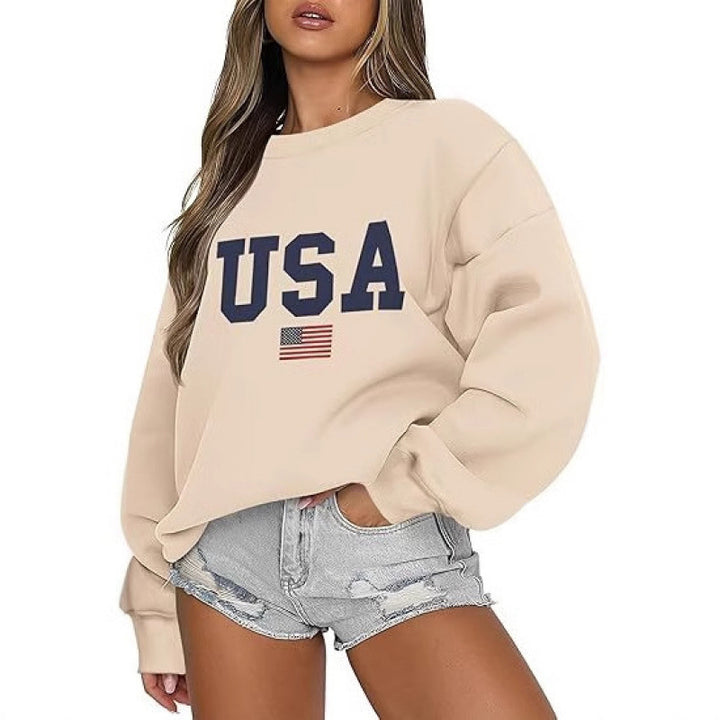Women's sweatshirt with modern USA statement and cozy fit Lune London