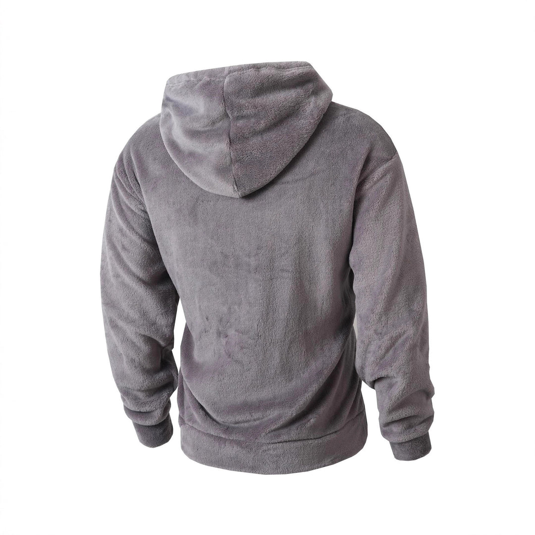 Men's Cozy Fleece Hooded Sweatshirt with Drawstring Lune London