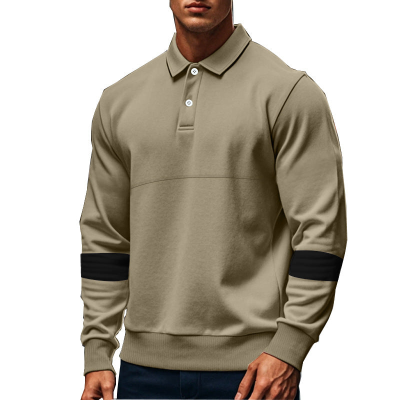 Men's polo with contrasting sleeves and a stylish high collar Lune London