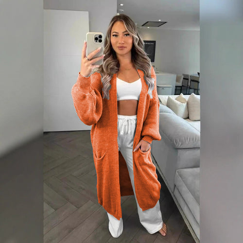 Chunky knit cardigan for women with a relaxed oversized style with practical pockets Amarael