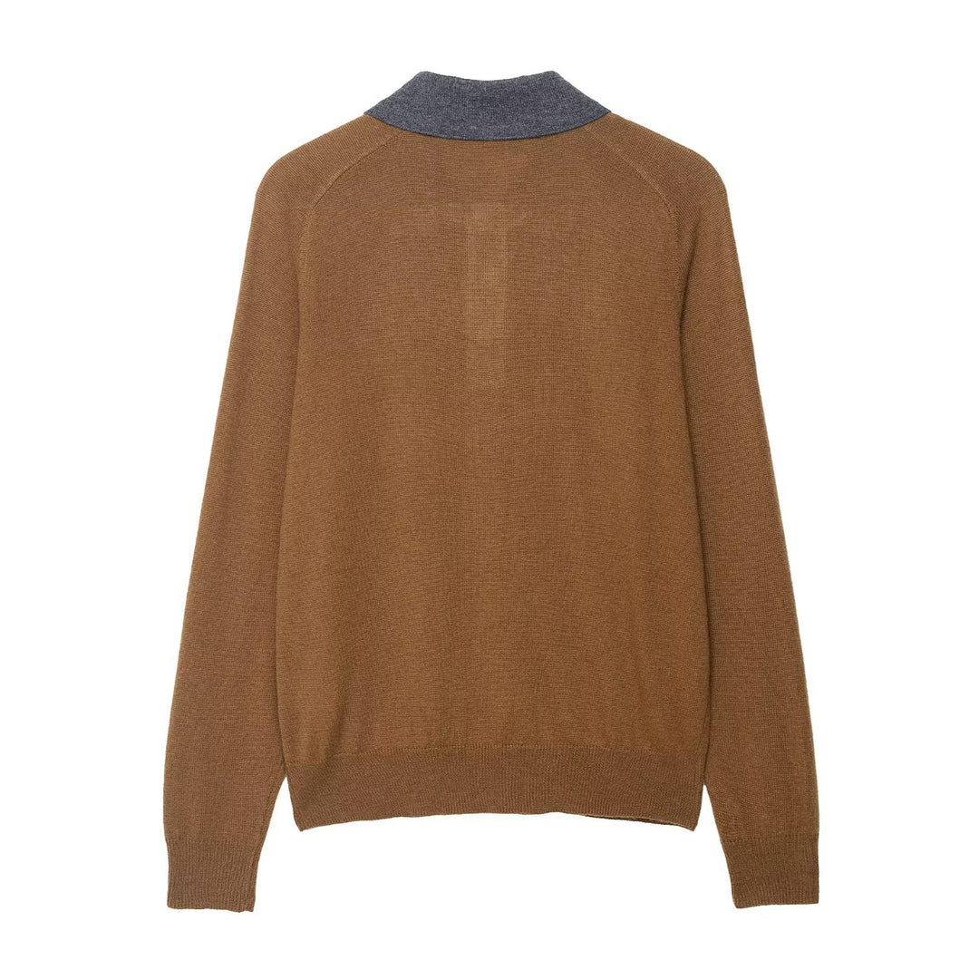 Women's sweater with a modern diamond pattern and polo collar Lune London