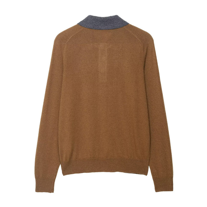 Women's sweater with a modern diamond pattern and polo collar Lune London
