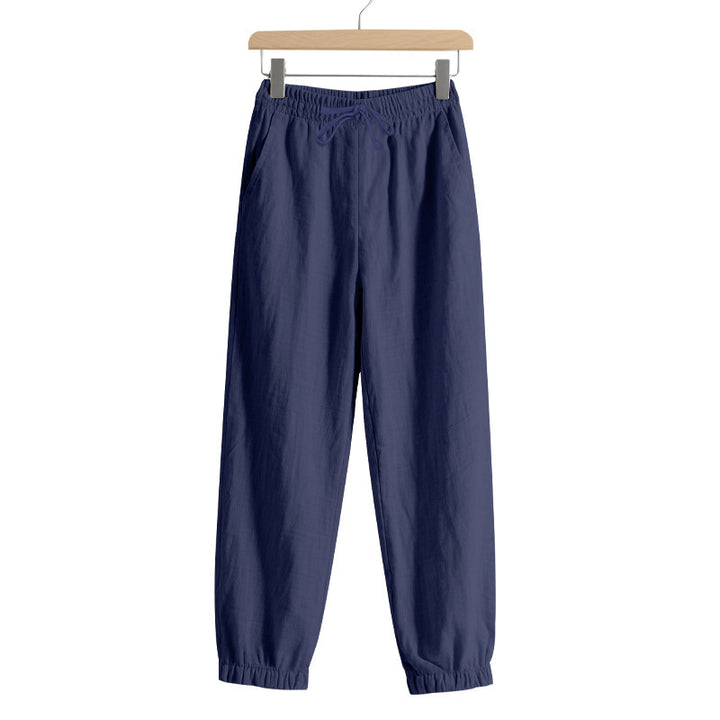Lune London Women's Breathable Linen Lounge Pants with Elastic Waist