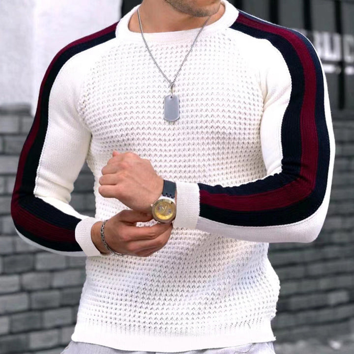 Men's knit sweater with sporty stripes Lune London