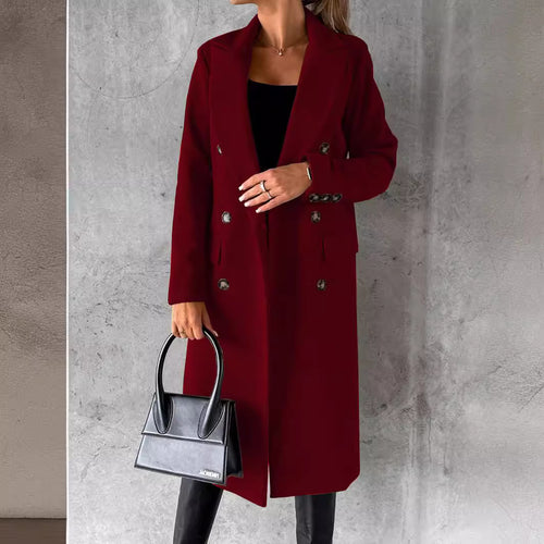 Ladies elegant and timeless double-breasted coat Amarae