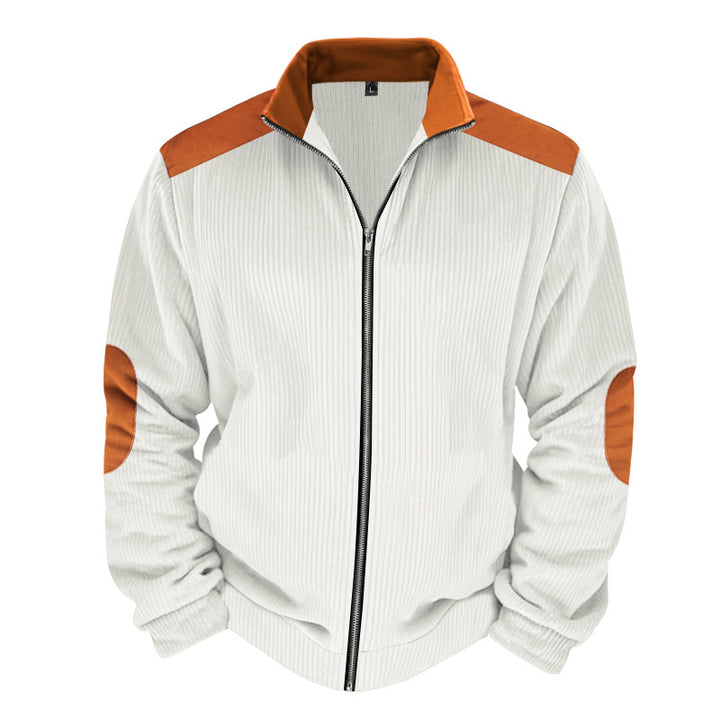 Sporty zip-up jacket for men with ribbed structure and contrasting sleeves Lune London
