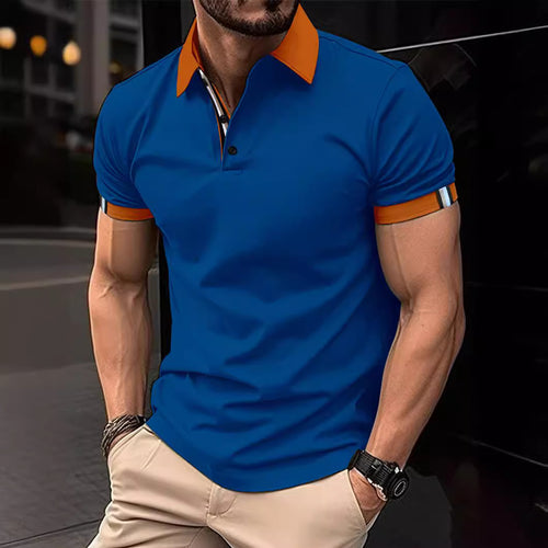 Men's performance polo with contrasting details Amarae