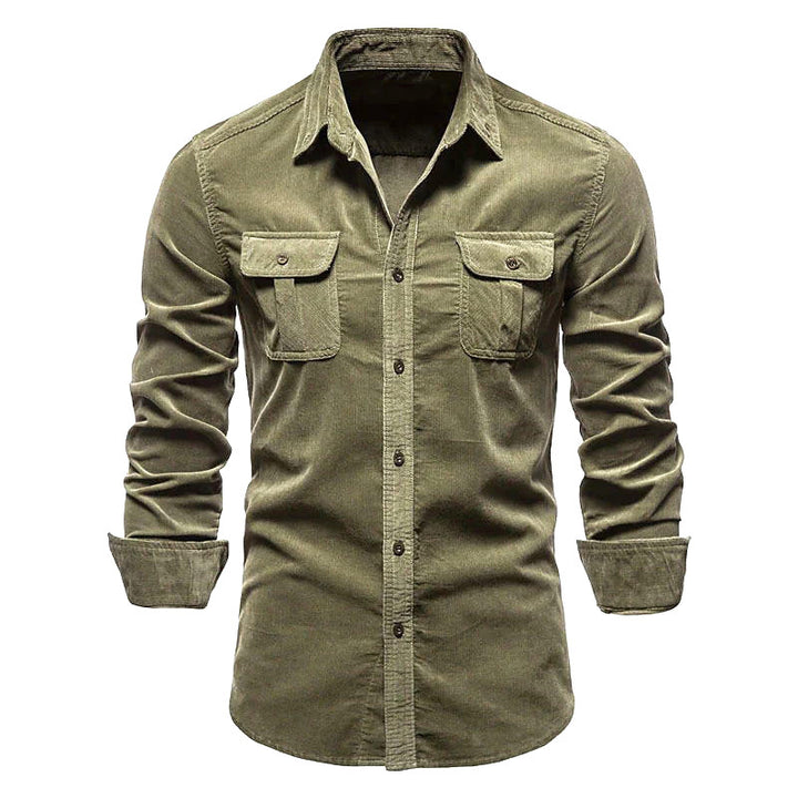 Men's long sleeve shirt with practical chest pockets and trendy slim fit Lune London