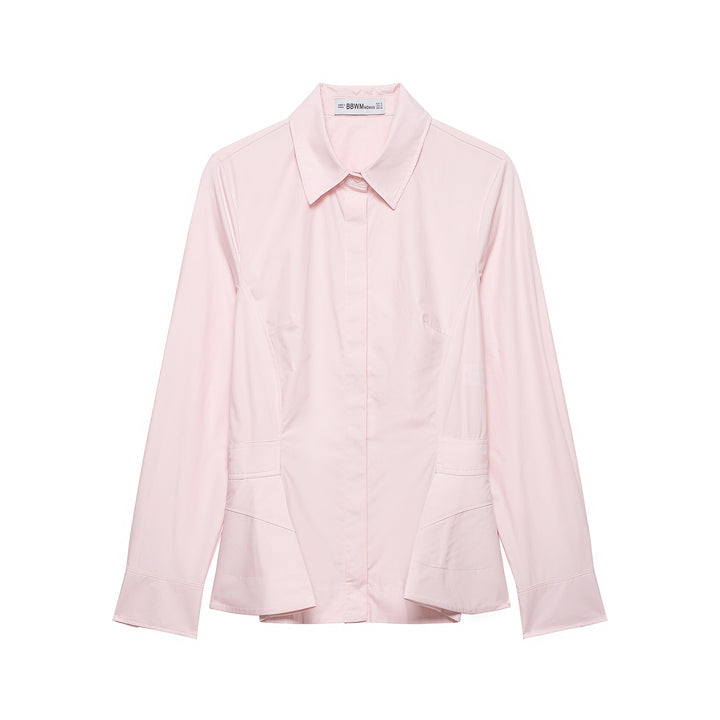 Women's Tailored Blouse Jacket with Peplum and Concealed Button Placket Amarae