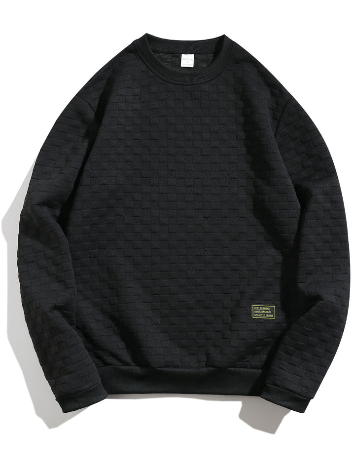 Casual structured sweater for men with round neck and elastic cuffs Amarae