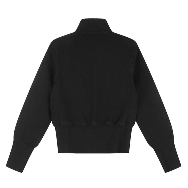 Women's military-inspired bomber jacket with stand-up collar and decorative button plackets Amarae
