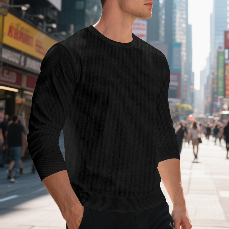 Trendy structural sweatshirt for men with round collar and elastic edges Lune London