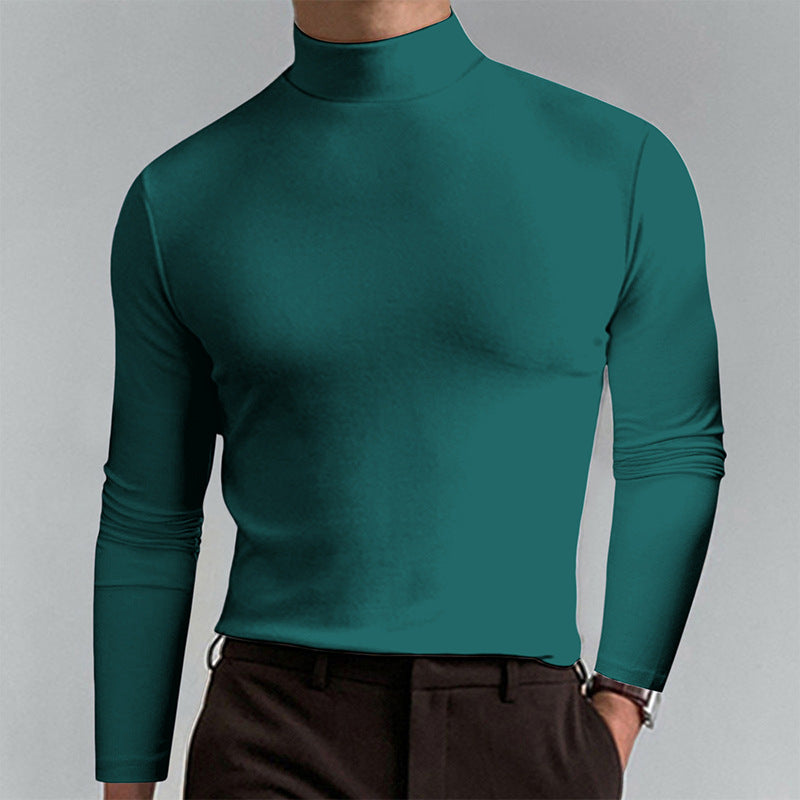Men's elegant long sleeve T-shirt with high collar Lune London