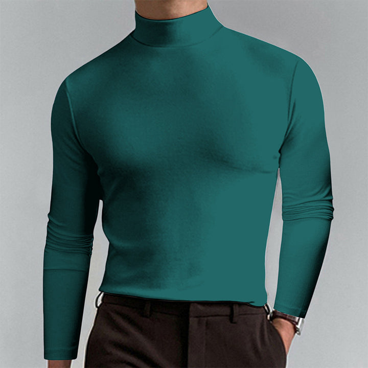 Men's elegant long sleeve T-shirt with high collar Lune London