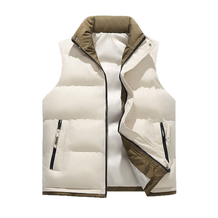 Men's quilted thermal vest with stand-up collar, windproof surface and zip pockets Amarae