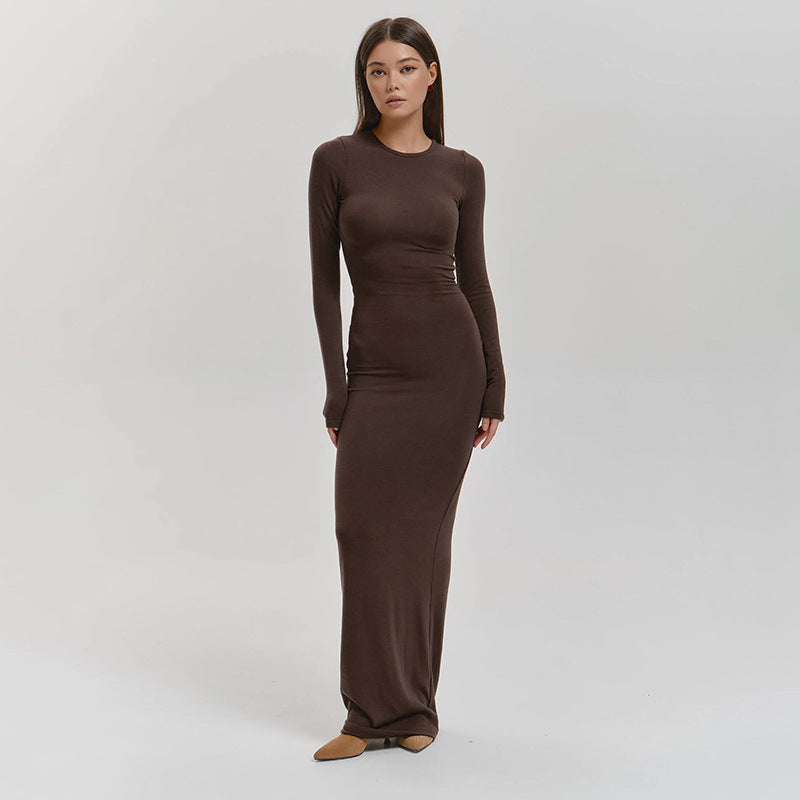 Women Elegant Maxi Dress with Long Sleeves featuring Sculpting Cut and Great Chic Comfort and Style