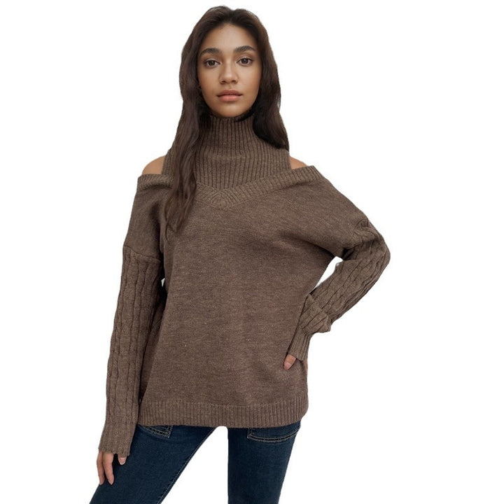 Lune London off-the-shoulder sweater for women with twisted pattern