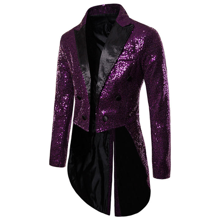 Ladies Elegant Sequin Coat with double row of buttons and modern chic design