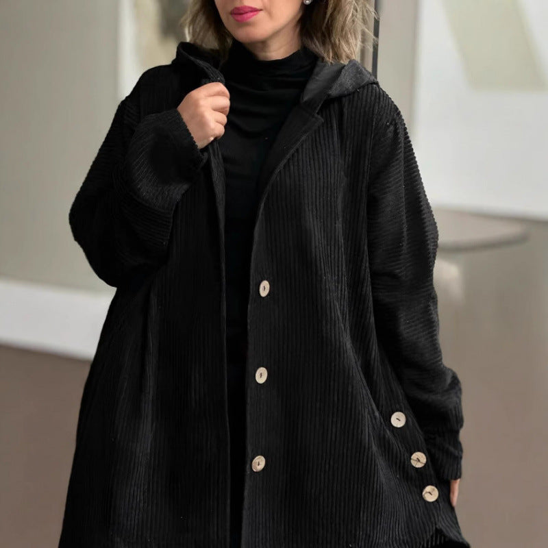 Ladies casual ribbed knit hoodie Lune London
