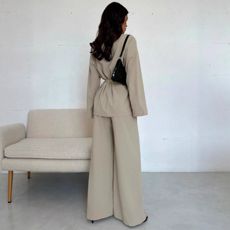 Women's Elegant Wrap Jumpsuit with Wide Palazzo Leg Amarae