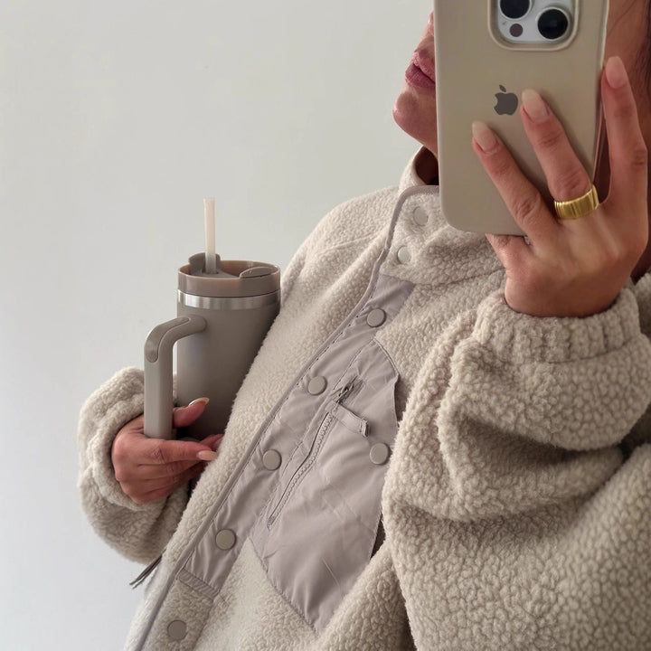 Ladies Oversized Chic Fleece Jacket