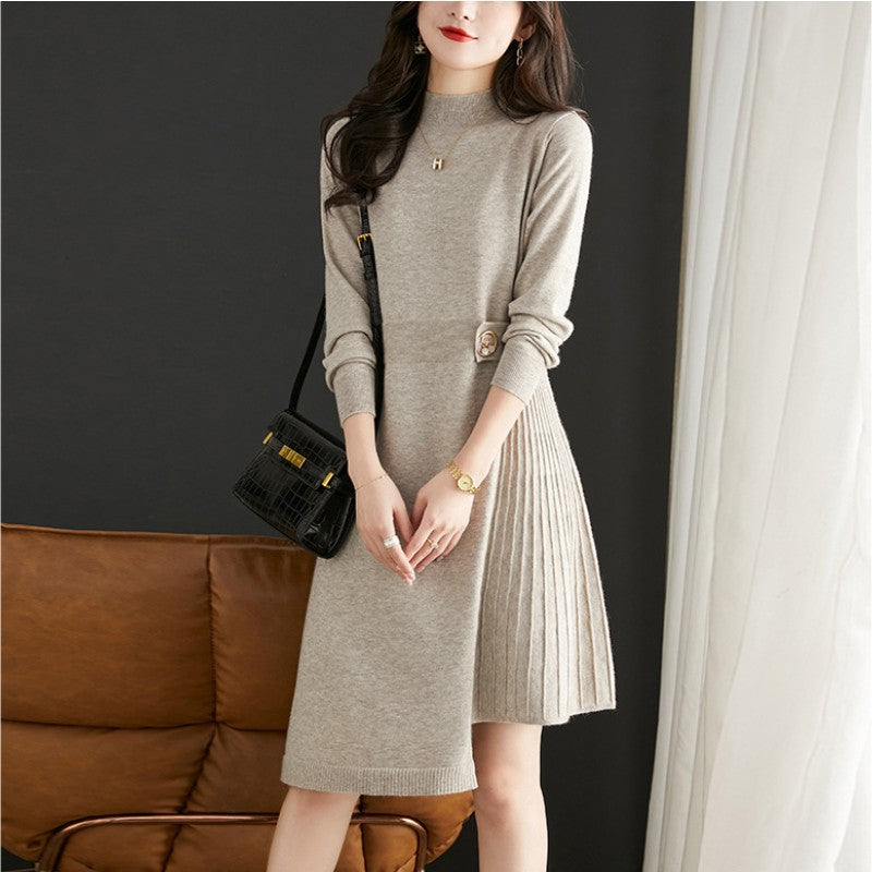 Robe tricotée pour femmes avec un design côtelé élégant et une coupe asymétrique Chic & Stil