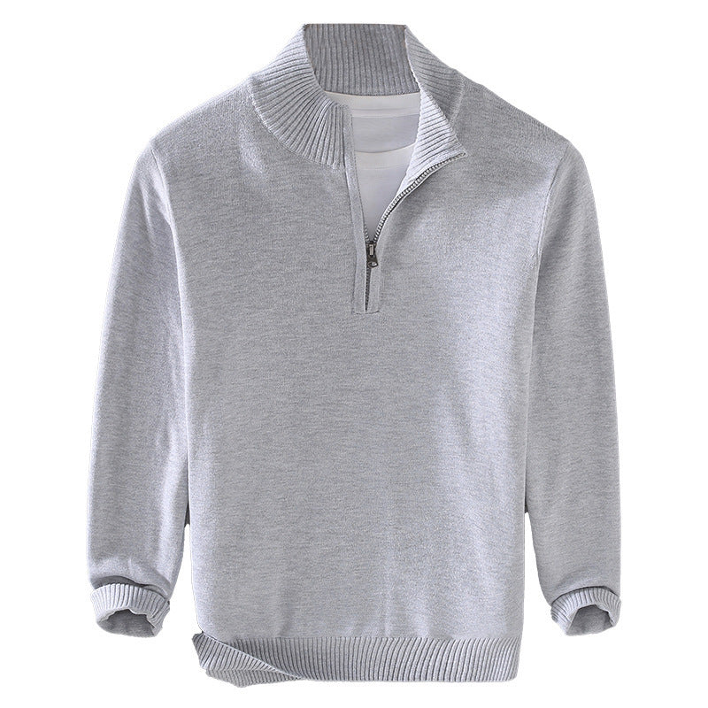 Men's sweater with modern high collar and zipper Lune London