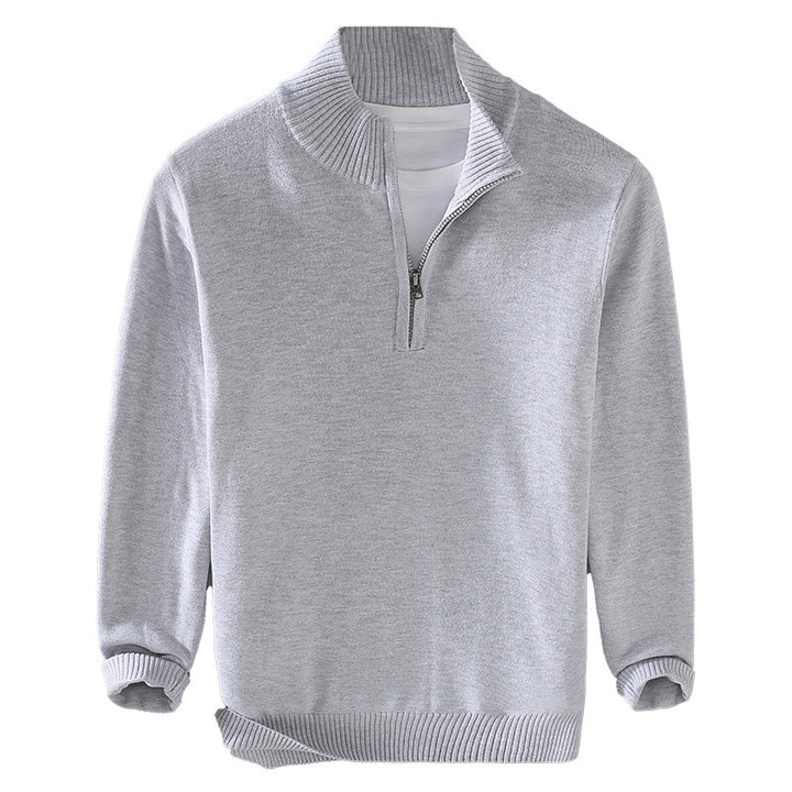Men's sweater with modern high collar and zipper Lune London