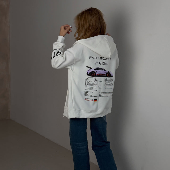 Women's hoodie with creative Porsche design Amarae