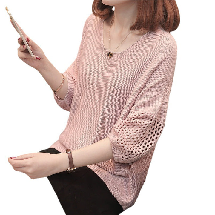 Lightweight knitted sweater for women with unique hole patterns Lune London