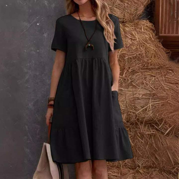 Casual summer dress for women with pockets and ruffles Lune London