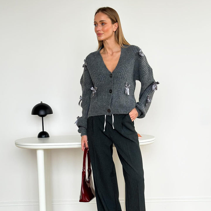 Cardigan for women with romantic ruffle details Lune London