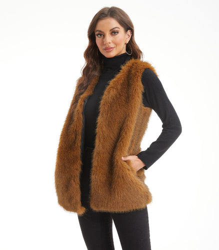 Women luxury faux fur gilet Amarae
