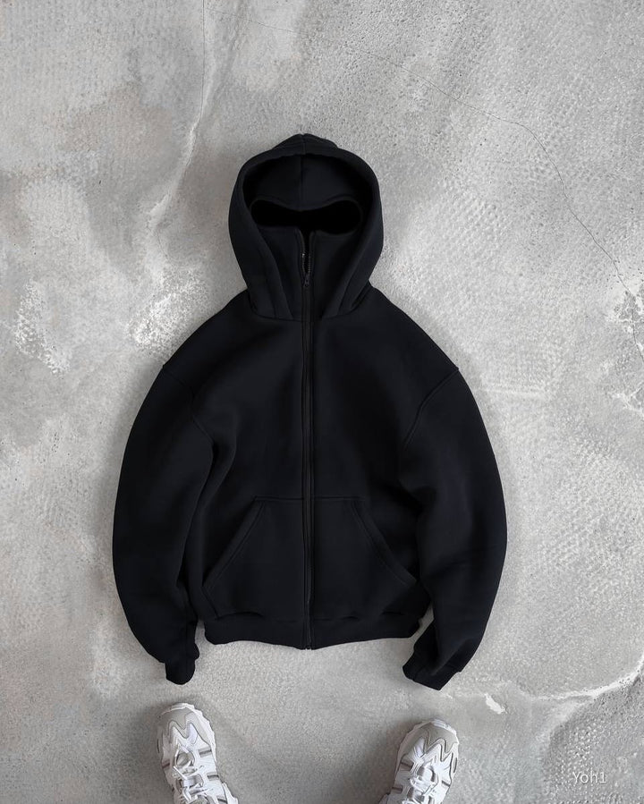 Oversized hooded jacket for women with zipper and kangaroo pockets Lune London