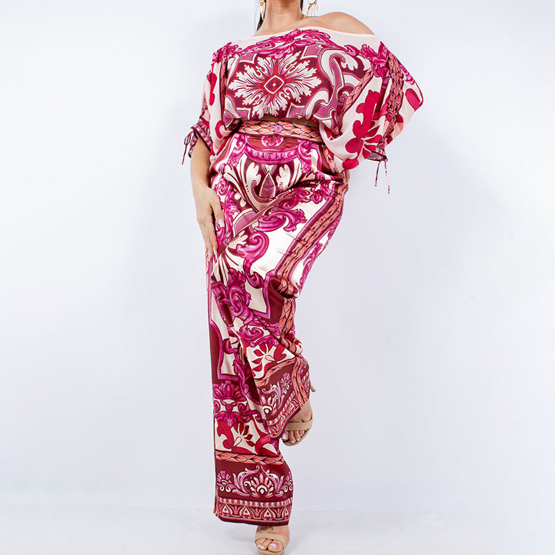 Ensemble Élégant pour Femmes avec Pantalon Large et Motif Élégant Chic & Stil