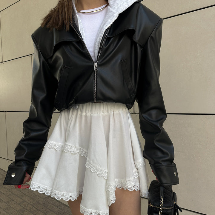 Amarae cropped leather jacket for women