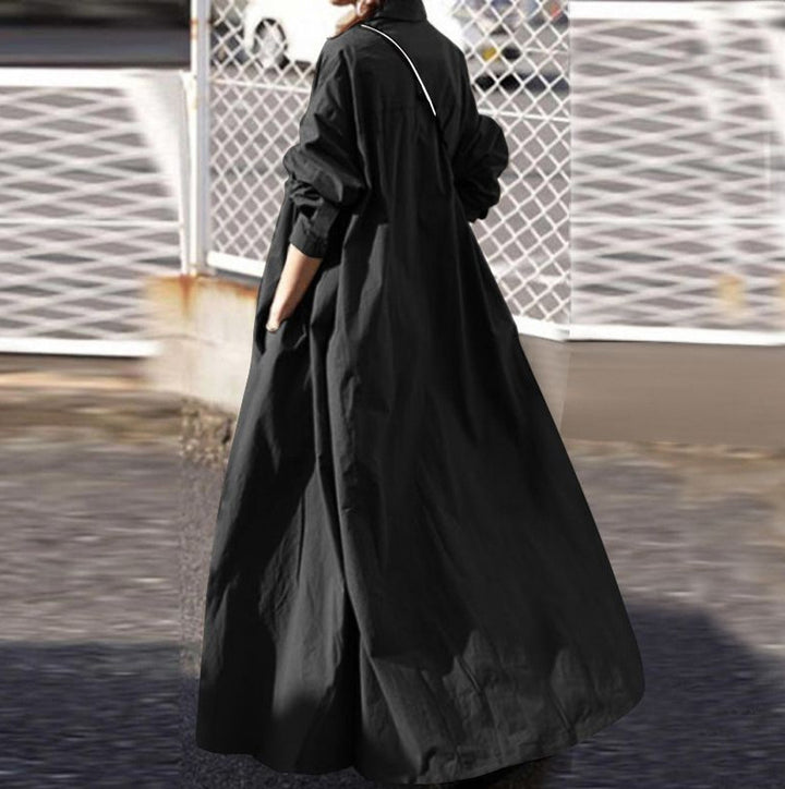 Women's Oversized Shirt Dress in A-Line with Shirt Collar Amarae