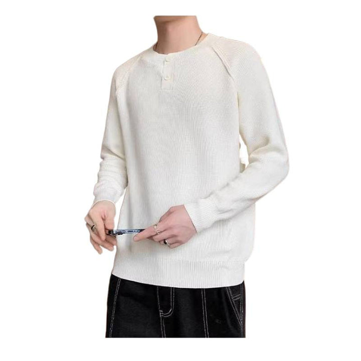 Knit sweater for men with convertible collar and high-quality texture Lune London